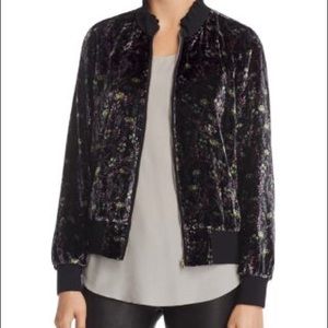 Rebecca Taylor FLORAL VELVET BOMBER JACKET NWT